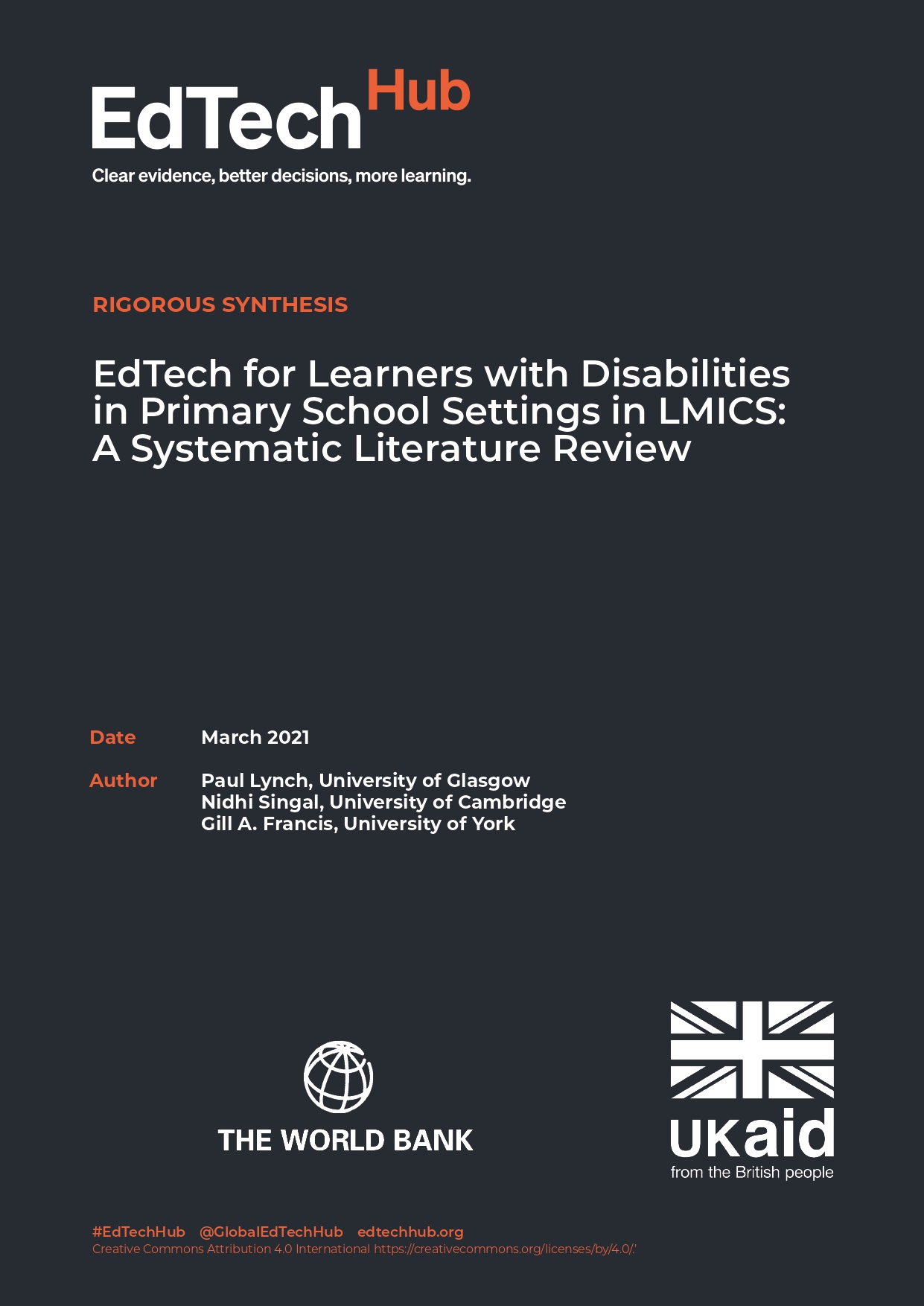 EdTech for Learners with Disabilities in Primary School Settings in LMICS: A Systematic Literature Review