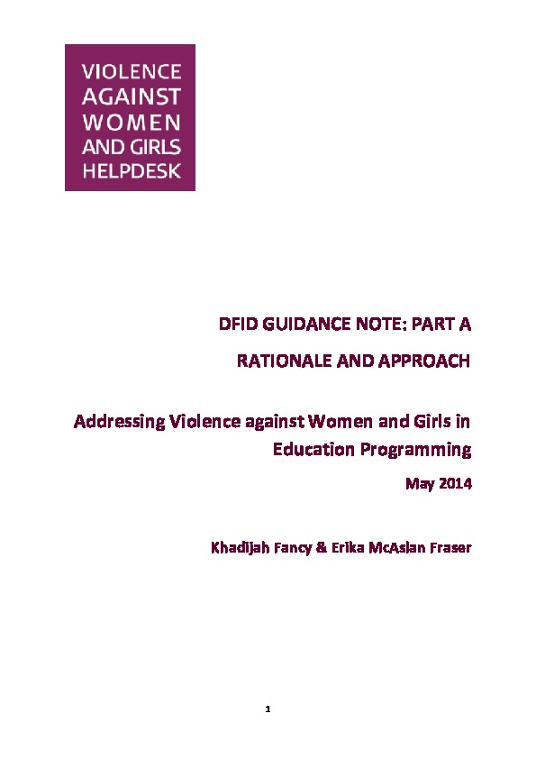 Addressing Violence Against Women and Girls (VAWG) in Education Programmes